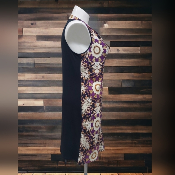 Ellen Tracy Tie Dye Sleeveless Lightweight Cowl Neck Feminine Dress Women's Sz L - Picture 3 of 10